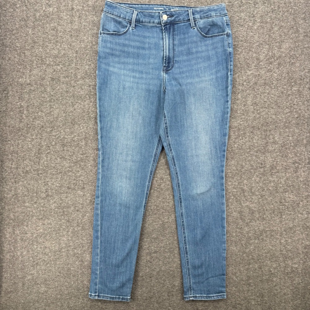Old Navy High Rise Super Skinny Jeans Medium Wash Blue Size 14 Stretch Denim